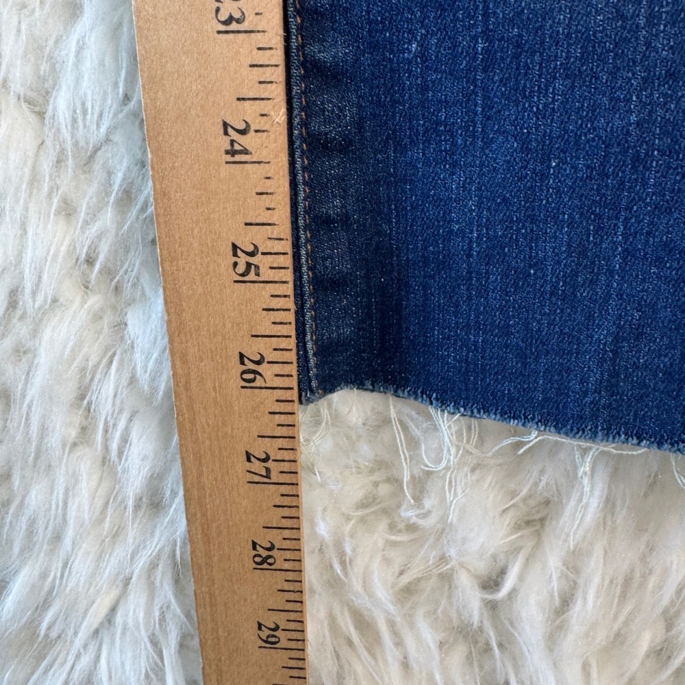 Madewell Cali Demi Boot Jeans Medium Wash High Rise Raw Hem Size 31 Stretch boho - Picture 6 of 10